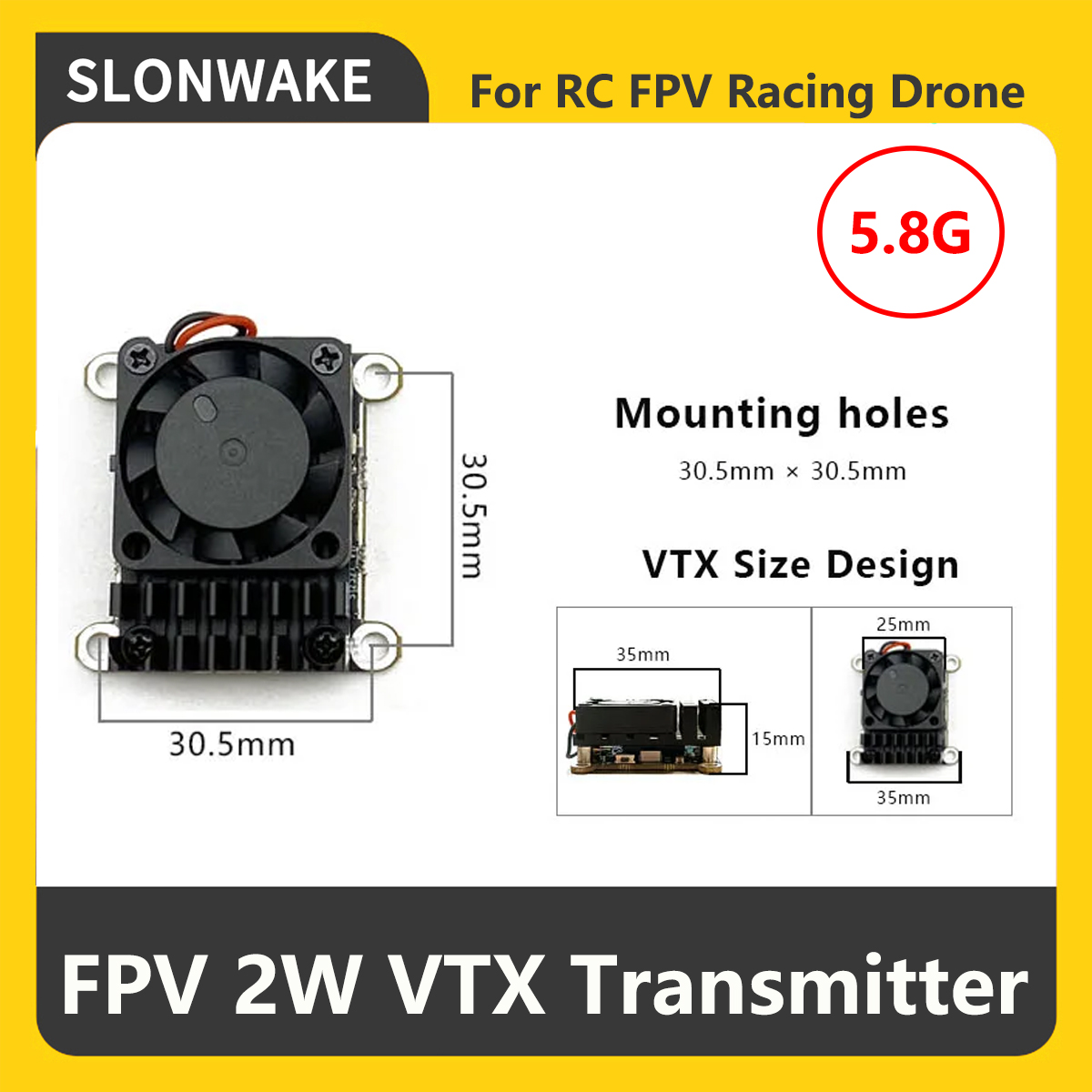 SLONWAKE 5.8G 2000mW FPV VTX T - огляд і ціна Rc Transmitter